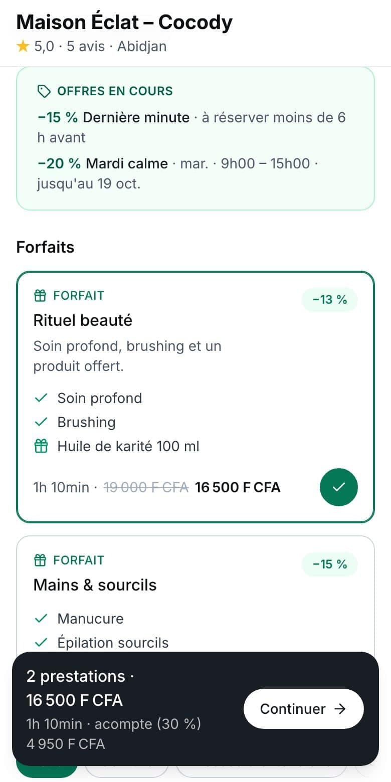 Offre dans le panier